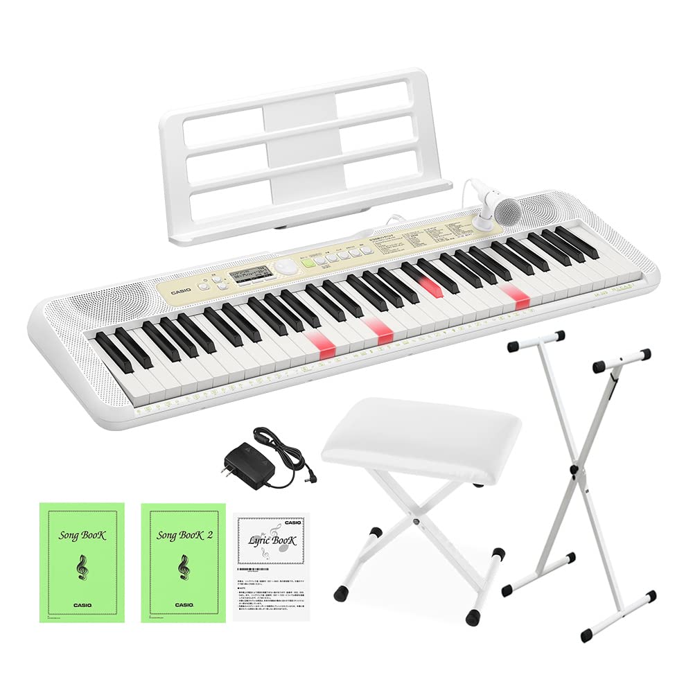 Amazon | CASIO LK-325 光ナビゲーションキーボード 61鍵盤 白スタンド